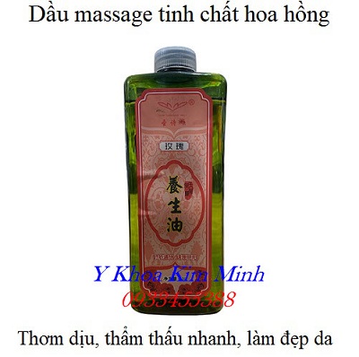 Tinh dầu massag body tinh chất hoa hồng 1000ml thư giãn làm mềm mại, đẹp da, giữ dáng - Y khoa Kim Minh