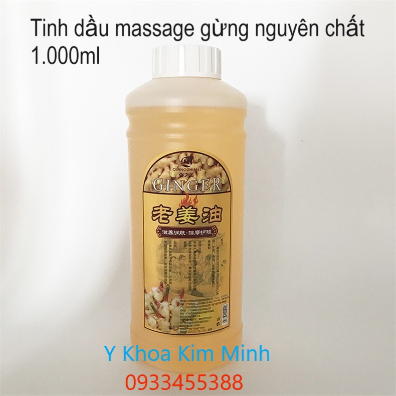 Tinh dầu gừng massage body chai 1 lít bán ở Y khoa Kim Minh