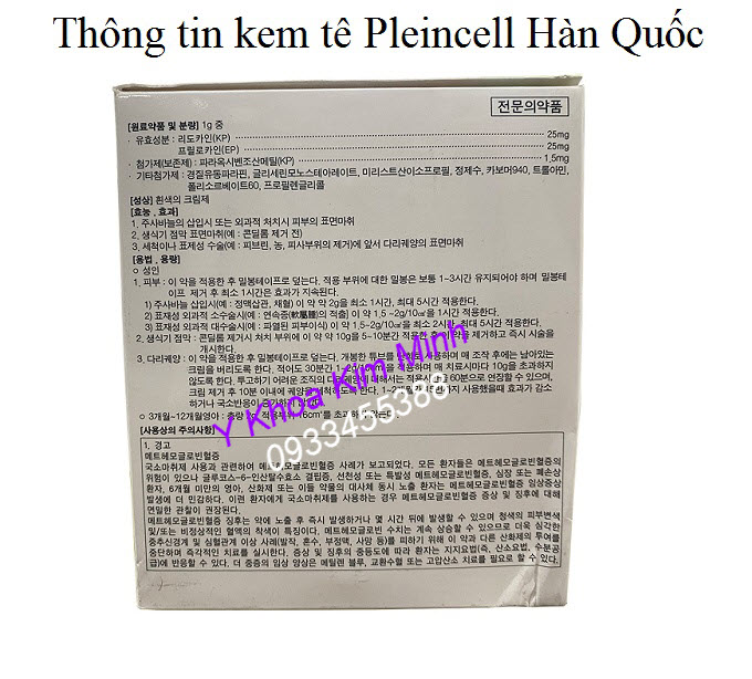 Tính năng, công dụng của kem tê Pleincell Hàn Quốc dùng gây tê cho liệu trình điều trị tại Spa Thẩm mỹ viện