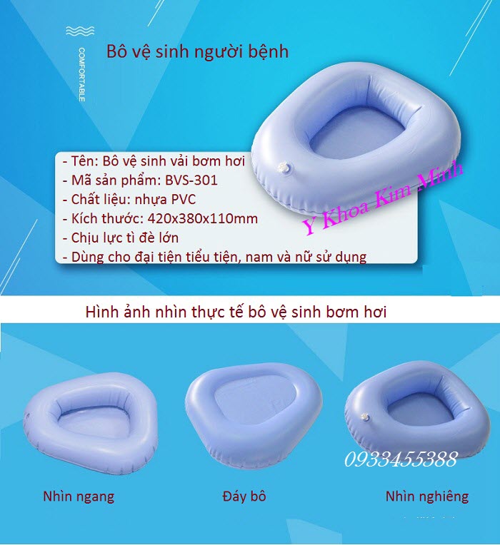 Thông tin tính năng kỹ thuật bô vệ sinh vải bơm hơi dùng cho người bệnh nằm liệt giường BVS-301 - Y Khoa Kim Minh