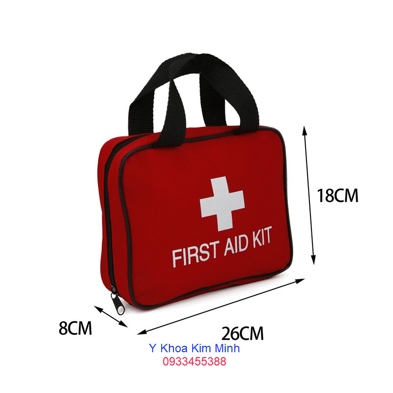 Túi cứu thương màu đỏ dùng tại gia đình, xe hơi, du lịch