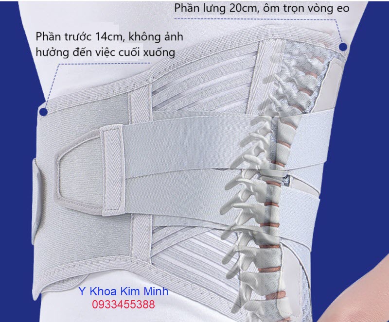 Đai cột sống V-3 có nhiều ưu điểm tốt cho người đau cột sống như phần sau lưng được bó chặt lưng, phần trước được thiết kế giúp người bệnh cuối xuống không gây tức ngực, gây đau