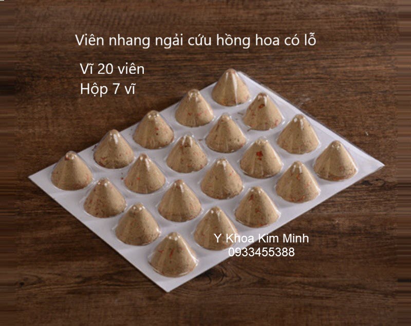 Viên nhang ngải cứu hồng hoa có lỗ