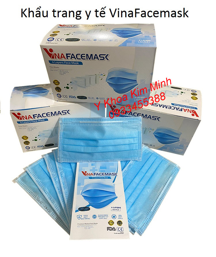 Khẩu trang y tế Vinafacemask 4 lớp kháng khuẩn - Y Khoa Kim Minh