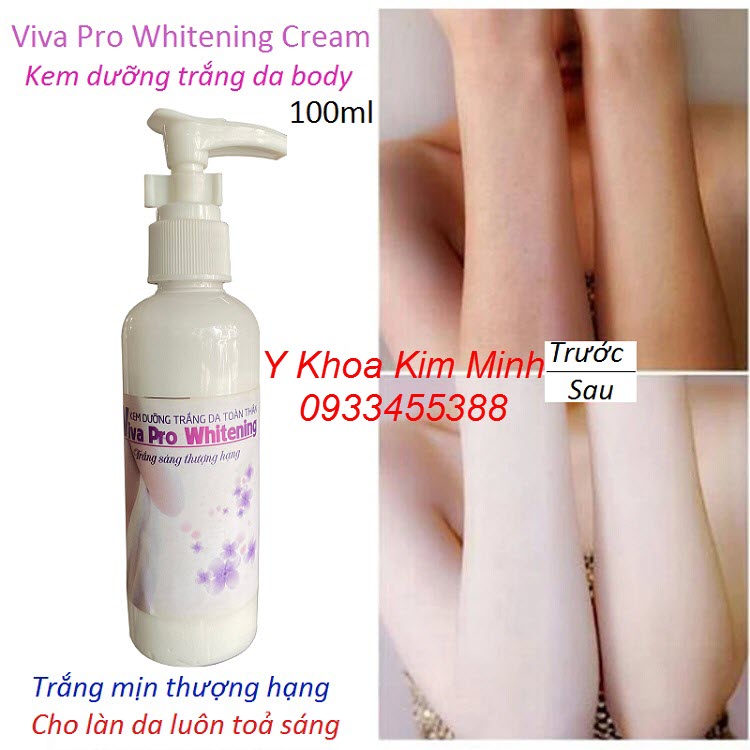 Viva Pro Whiteng Body Cream, kem dưỡng trắng da siêu nhanh, siêu mịn toàn thân body