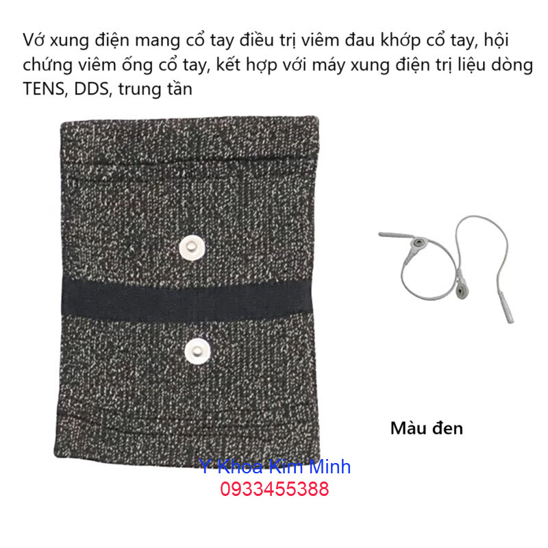 Vớ xung điện điều trị viêm đau cổ tay, viêm khớp cổ tay mạn tính, hội chứng viêm khớp cổ tay, loại vớ điện xung có 2 núm điện cực