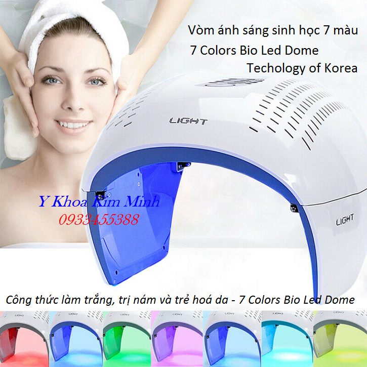 Vòm ánh sáng sinh học 7 màu với vỏ máy màu trắng công nghệ Hàn Quốc - Y Khoa Kim Minh
