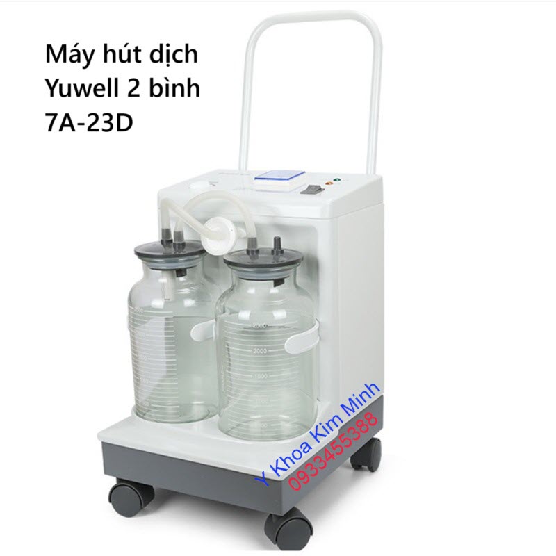 Máy hút dịch Yuwell 7A-23D 2 bình dùng cho bệnh nhân suy hô hấp