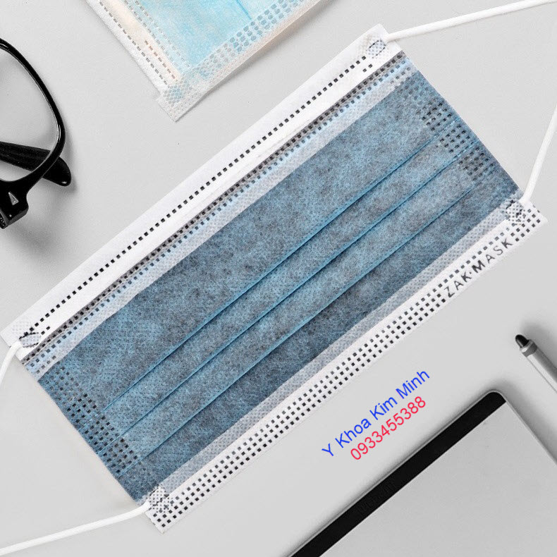 Khẩu trang y tế 4 lớp có lớp than hoạt tính và giấy kháng khuẩn