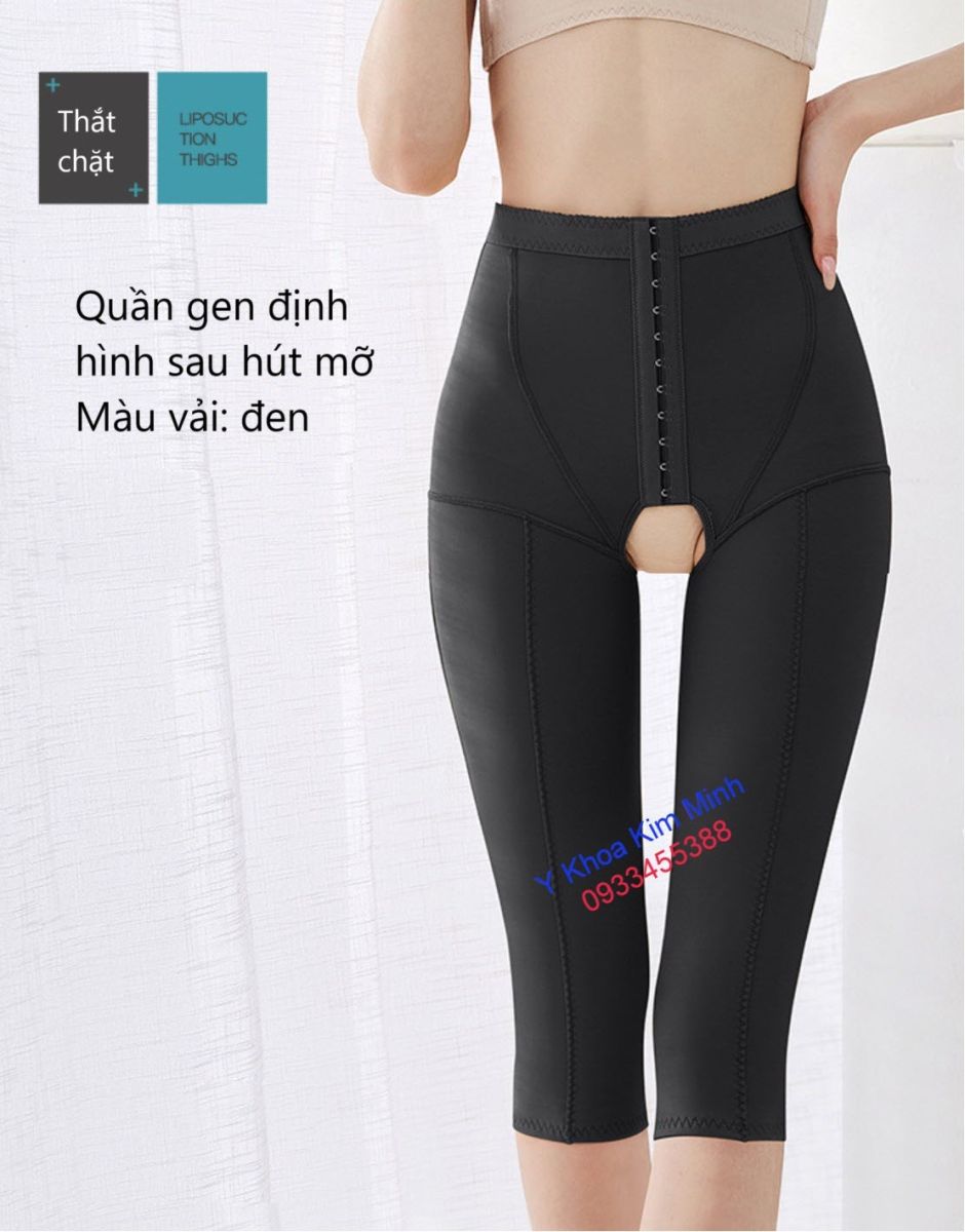 Quần gen định hình sau hút mỡ bụng vải đen